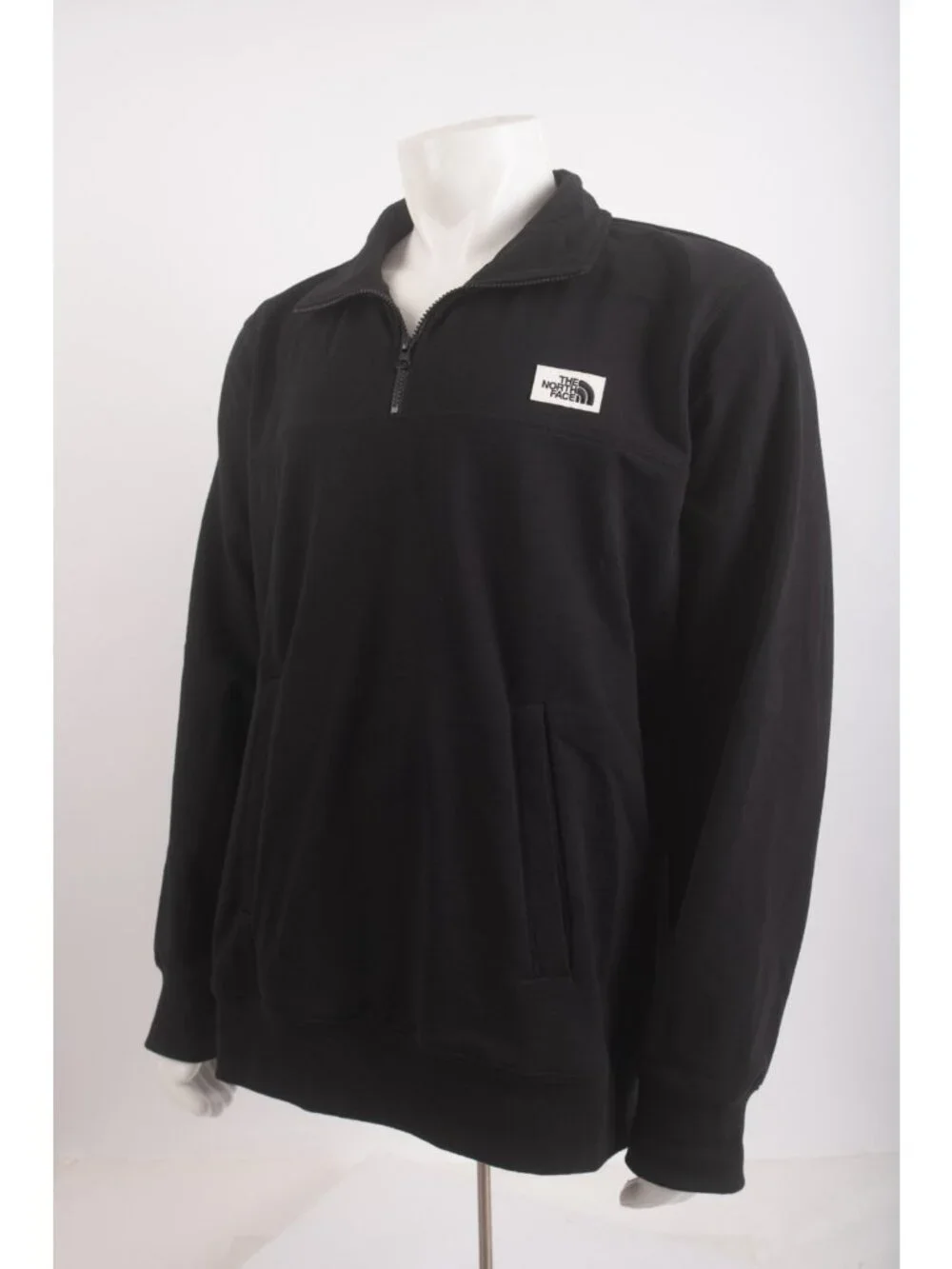 The North Face Heritage Patch Sweatshirt Mens Black Size XXL Quarter Zip NWOT